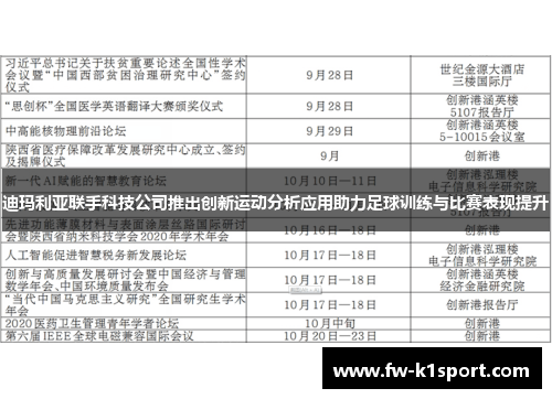 迪玛利亚联手科技公司推出创新运动分析应用助力足球训练与比赛表现提升