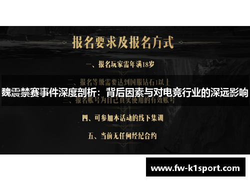魏震禁赛事件深度剖析:背后因素与对电竞行业的深远影响 魏震禁赛事件深度剖析:背后因素与对电竞行业的深远影响